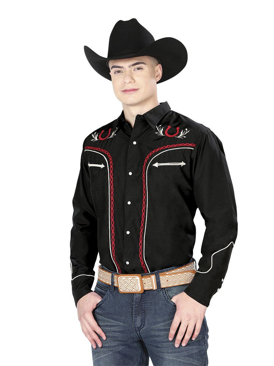 El General Embroidery Western Shirt Black/White 42937 main image 1